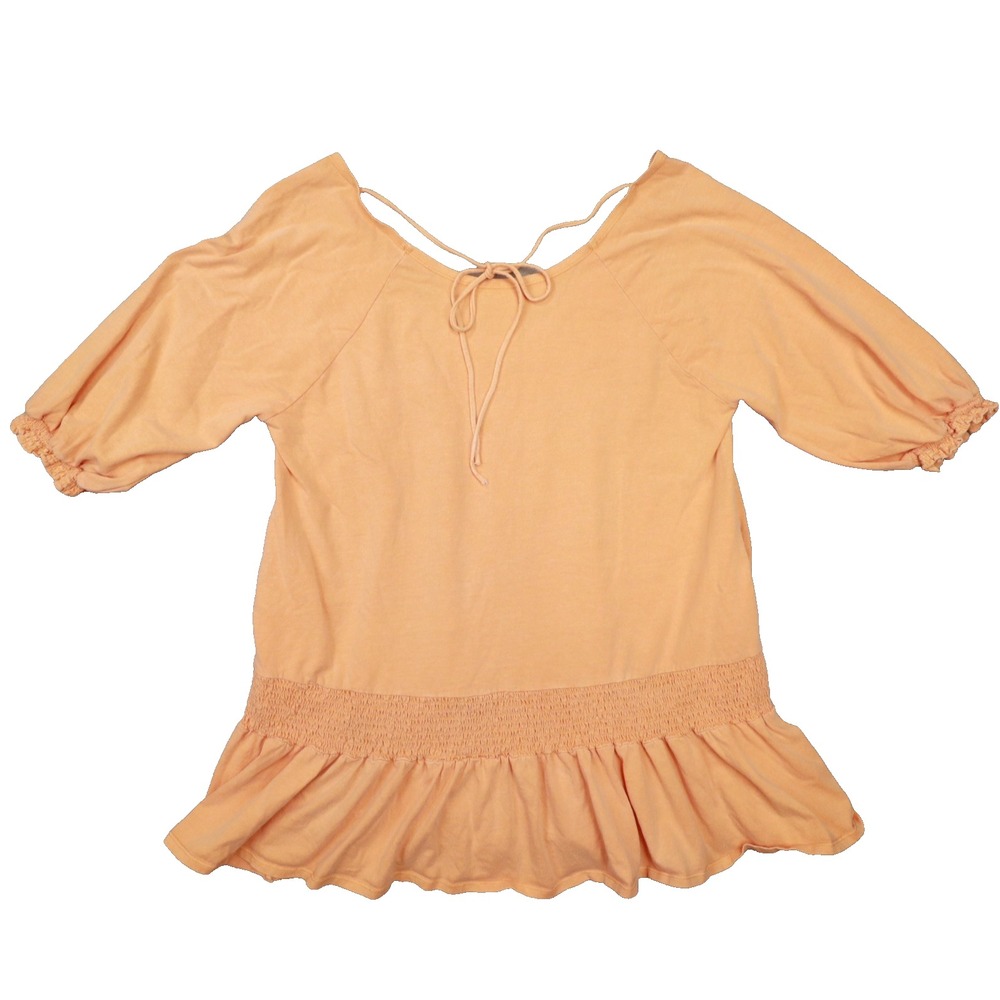 Free People Beach Smock Hem Cover Up Dress Orange size Small Ruffle‎ Hem